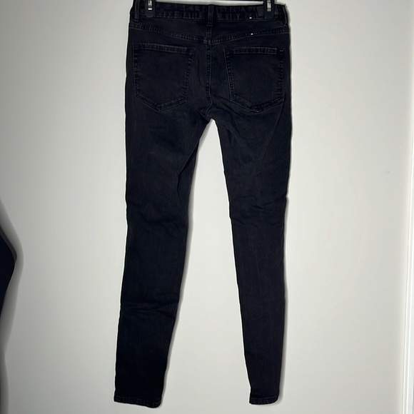 GARAGE Black High Rise Distressed Skinny Jeggings Size 7 - Picture 2 of 8